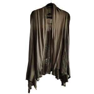 La Vanya Tan Duster/ Wrap‎ Long Sleeve Open Paneled Cardigan